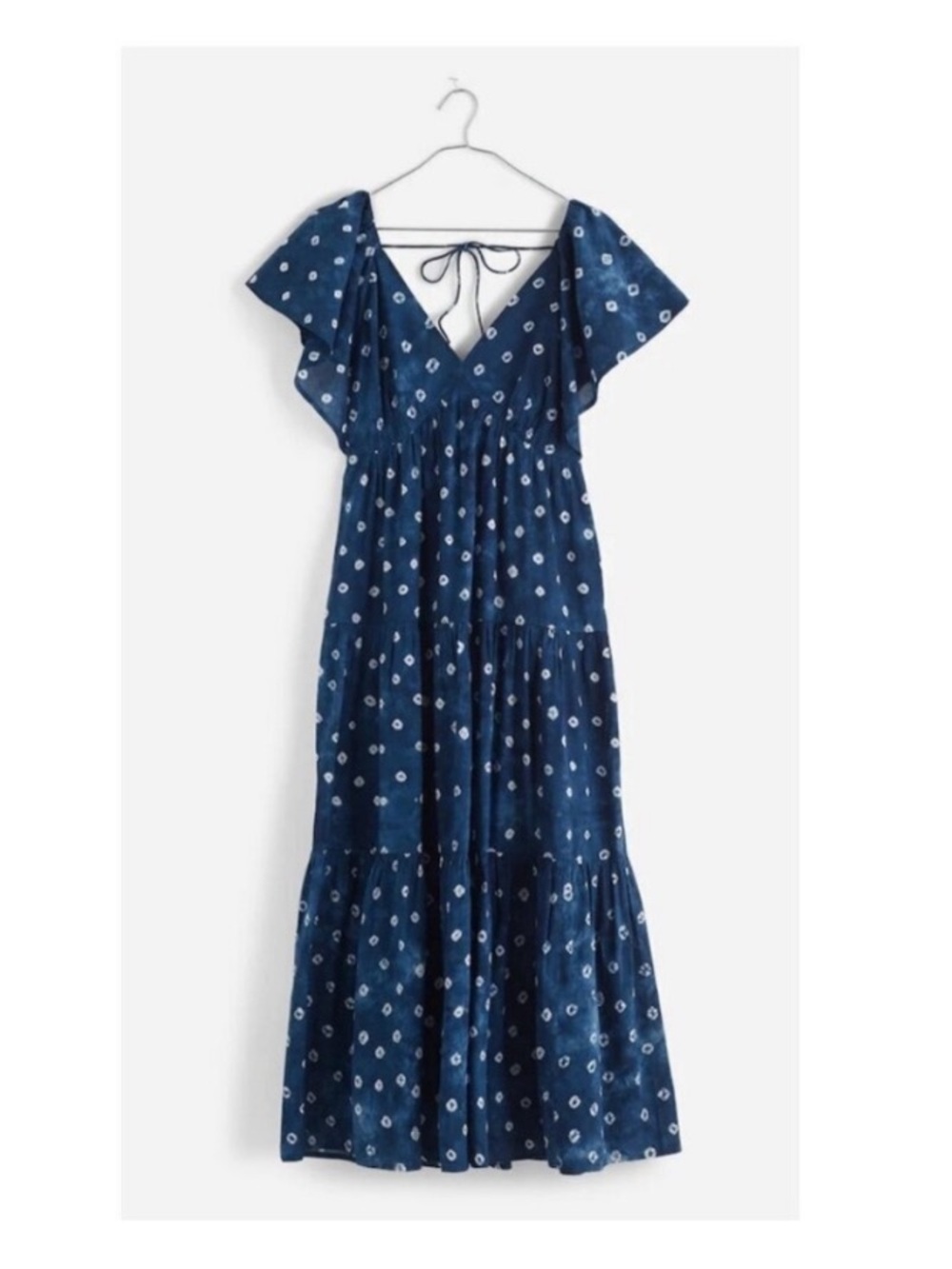 NWT Shibori Madewell Flutter Sleeve Maxi Dress